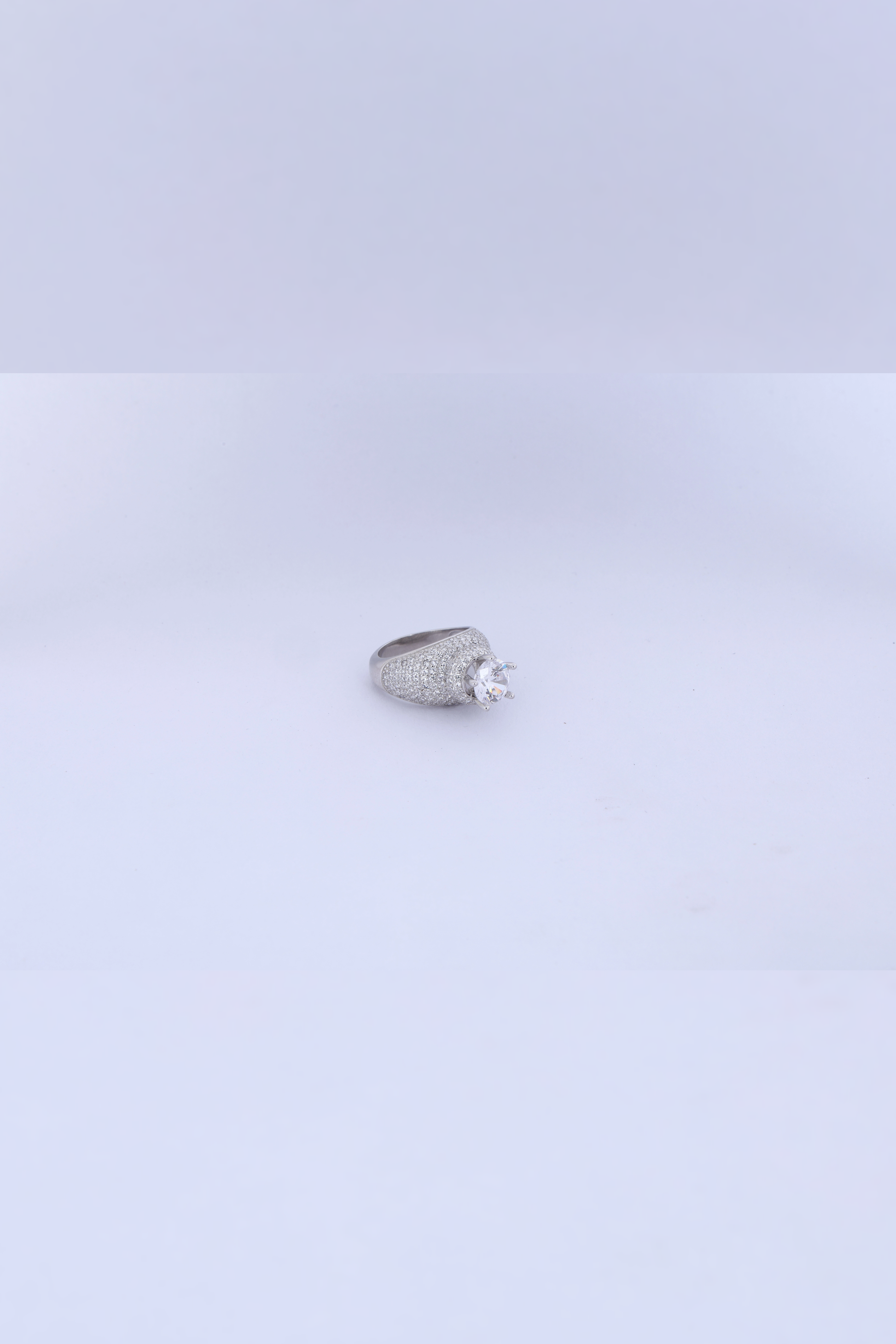 Solitaire Ring with White sapphire colour Cubic  Zirconia Stone