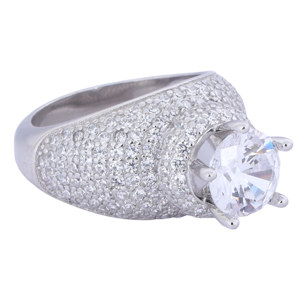 Solitaire Ring with White sapphire colour Cubic  Zirconia Stone