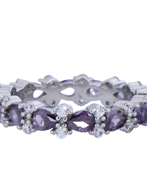 Ladies Colour Band with Purple colour Amethyst Stone Pattern 1