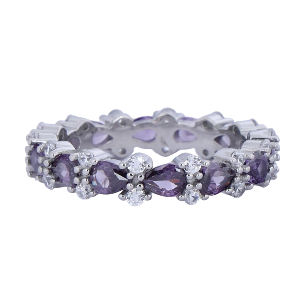 Ladies Colour Band with Purple colour Amethyst Stone Pattern 1