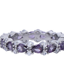 Ladies Colour Band with Purple colour Amethyst Stone Pattern 1