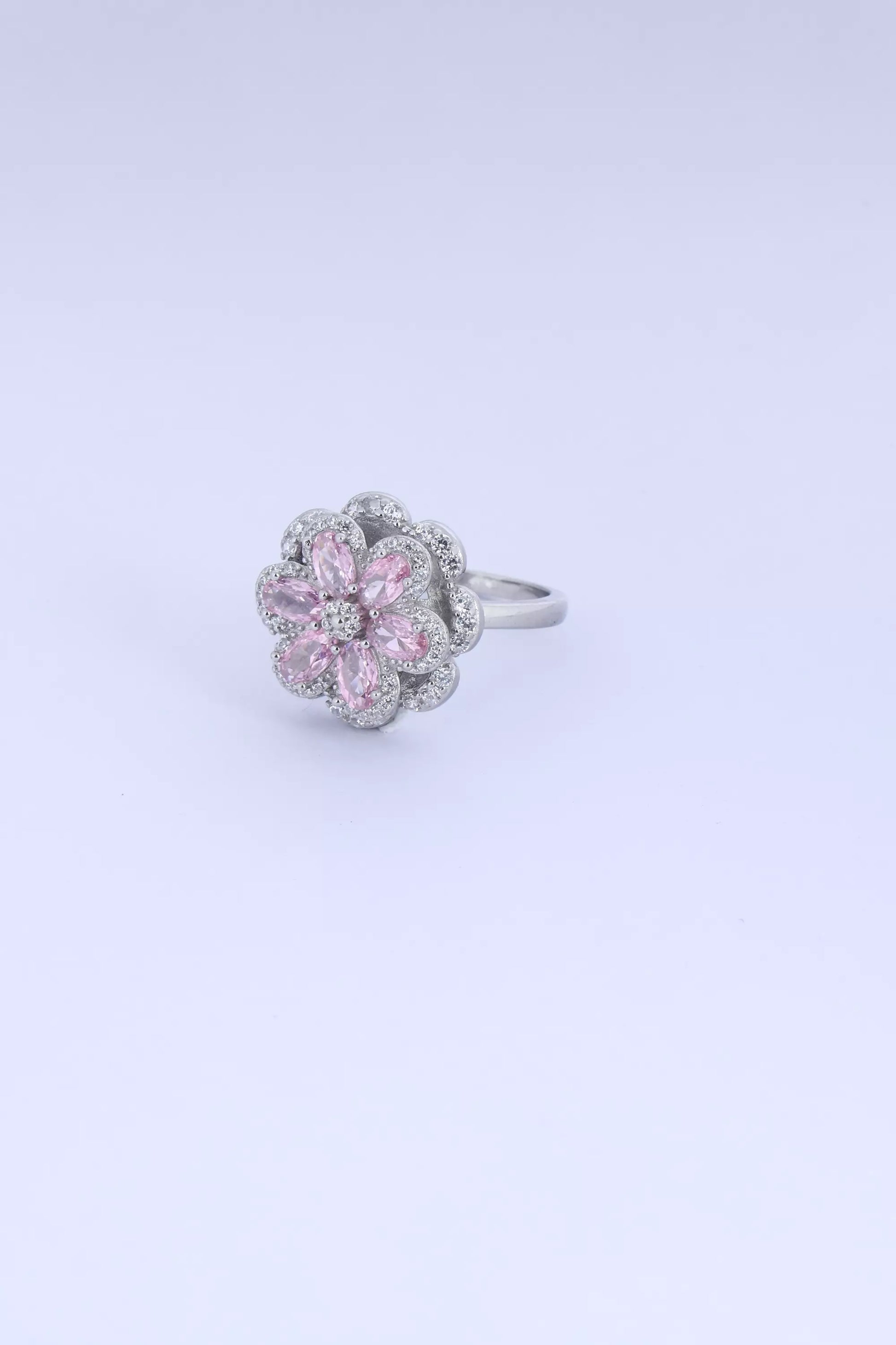 Fancy Ladies Ring with Pink colour Sapphire Stone