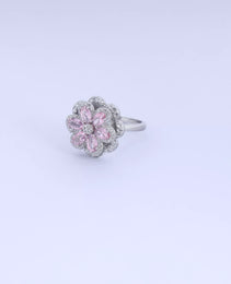 Fancy Ladies Ring with Pink colour Sapphire Stone