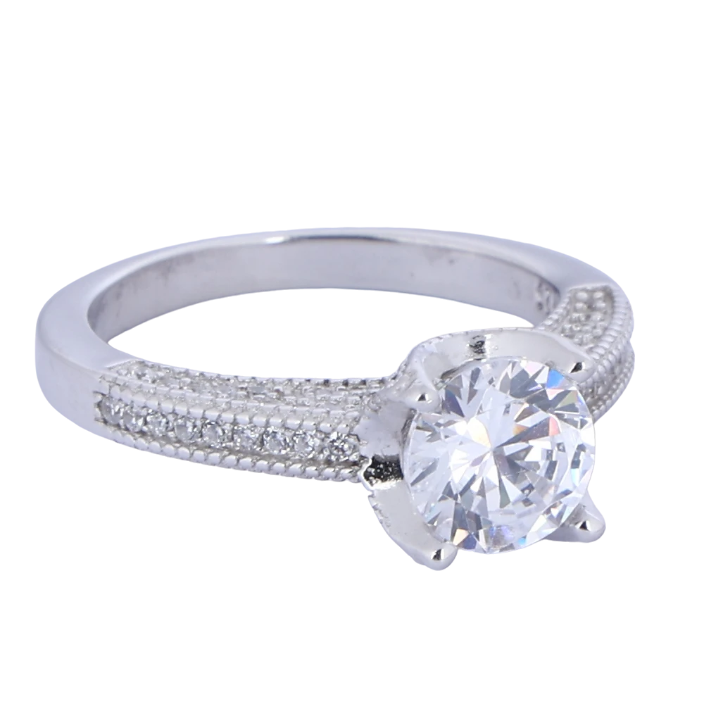 Solitaire Ring with White colour Diamond Stone