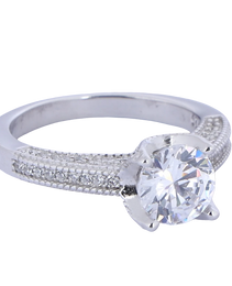 Solitaire Ring with White colour Diamond Stone