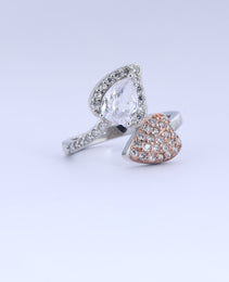 Fancy T TONE Ring with White  colour Cubic  Zirconia Stone