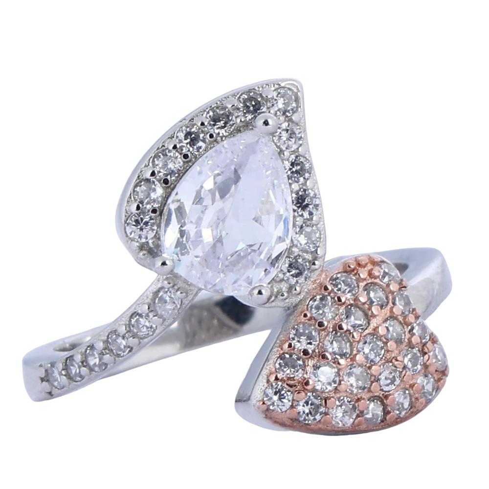 Fancy T TONE Ring with White  colour Cubic  Zirconia Stone