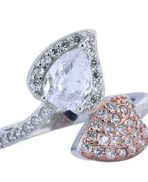 Fancy T TONE Ring with White  colour Cubic  Zirconia Stone