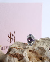 LR Fancy Ring with Purple colour Amethyst Stone Pattern 1