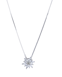 Fan Pendant Chain with White colour Cubic Zirconia Stone