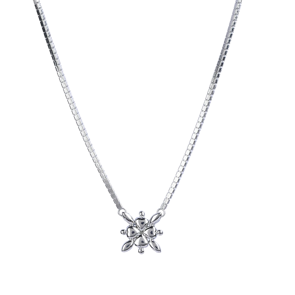 SK Pendant Chain with White colour Cubic Zirconia Stone Pattern 1