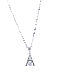 SK Pendant Chain with White colour Enamel Stone L