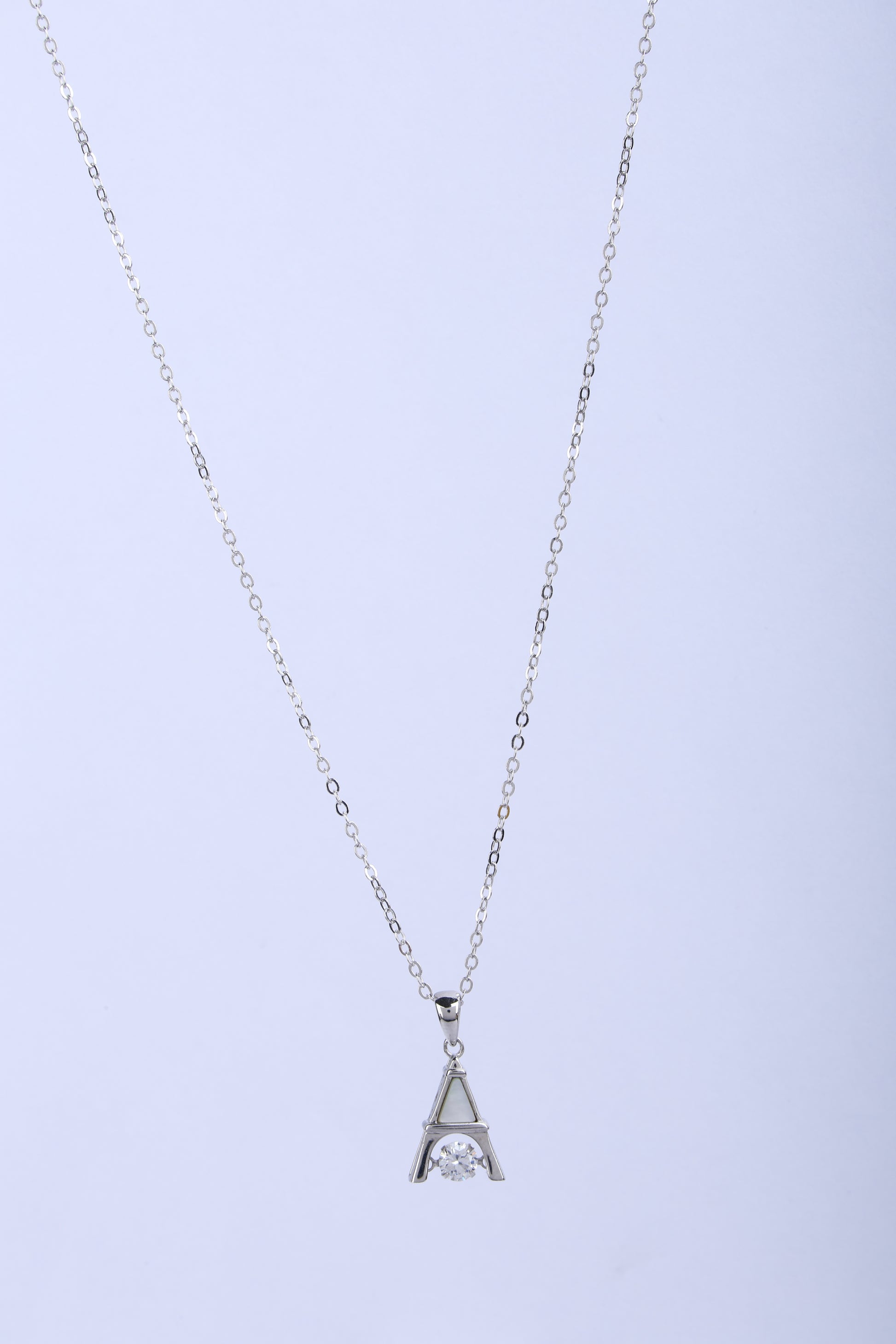 SK Pendant Chain with White colour Enamel Stone L