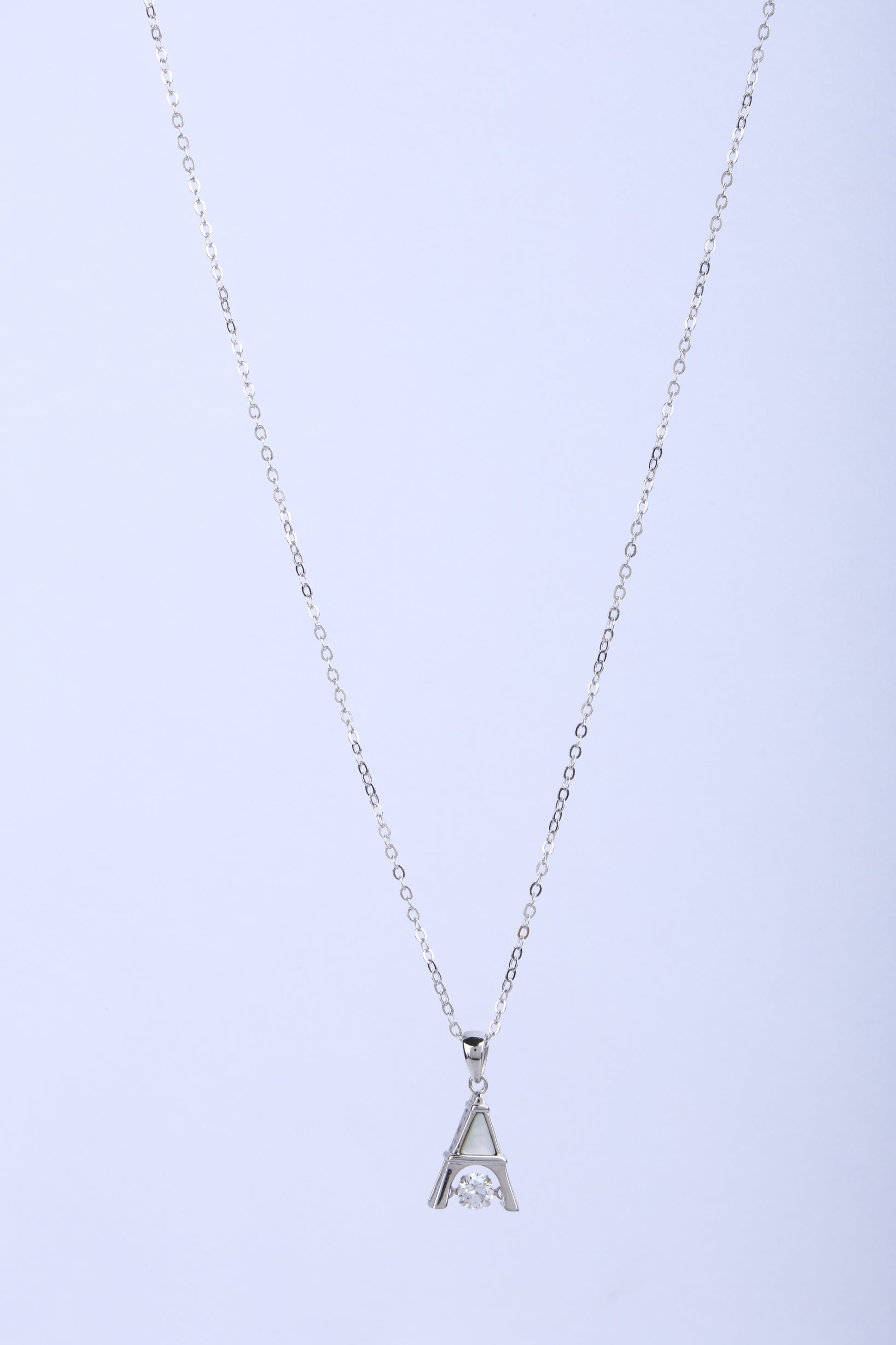 SK Pendant Chain with White colour Enamel Stone L