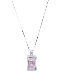 Pendant Chain with Pink colour Sapphire Stone L