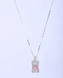 Pendant Chain with Pink colour Sapphire Stone L