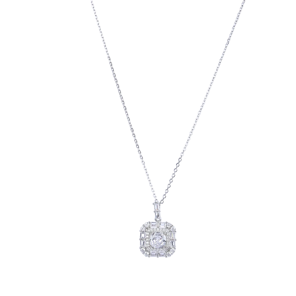 SK Pendant Chain with White colour Sapphire Stone 10g