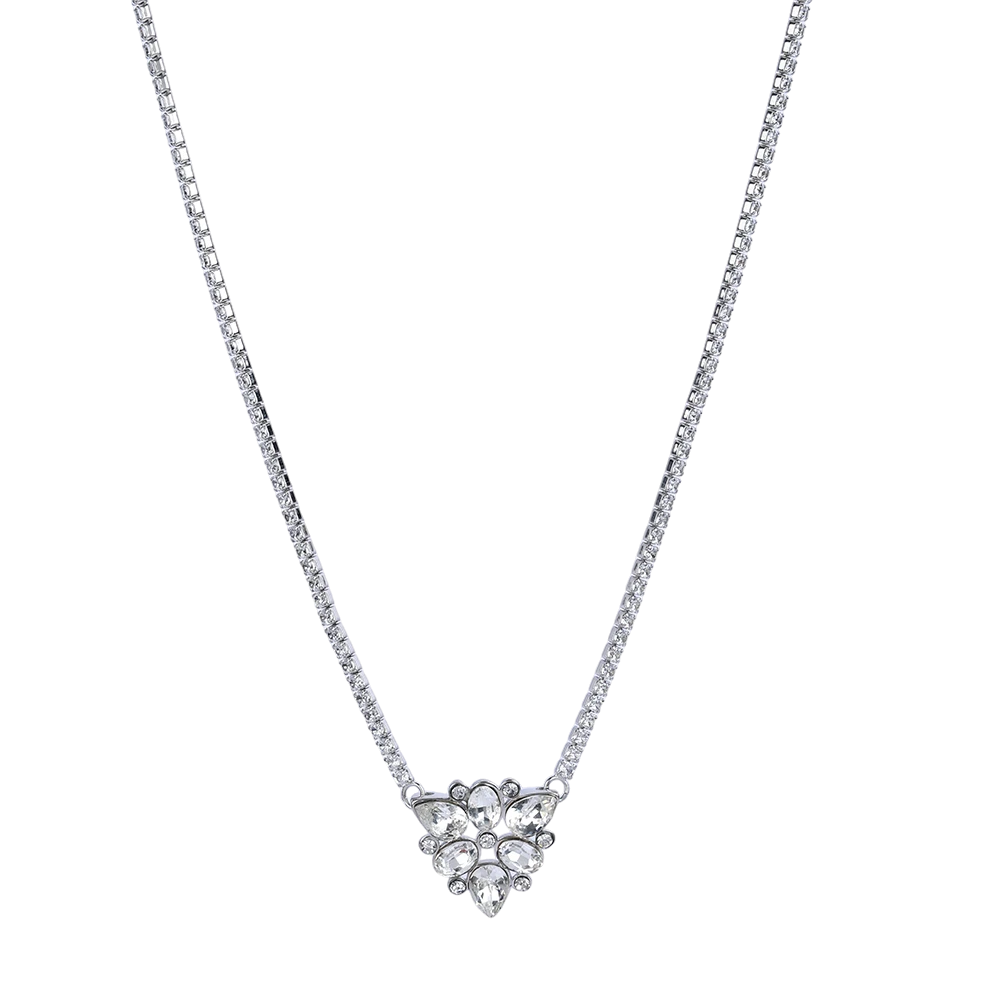 SK Pendant Chain with White colour Cubic Zirconia Stone Pattern 1