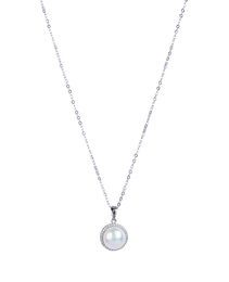 SK Pendant Chain with White colour Pearl Stone