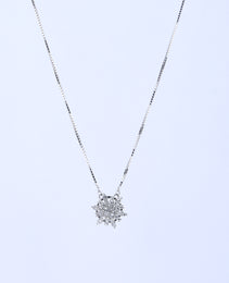 Fan Pendant Chain with White colour Cubic Zirconia Stone