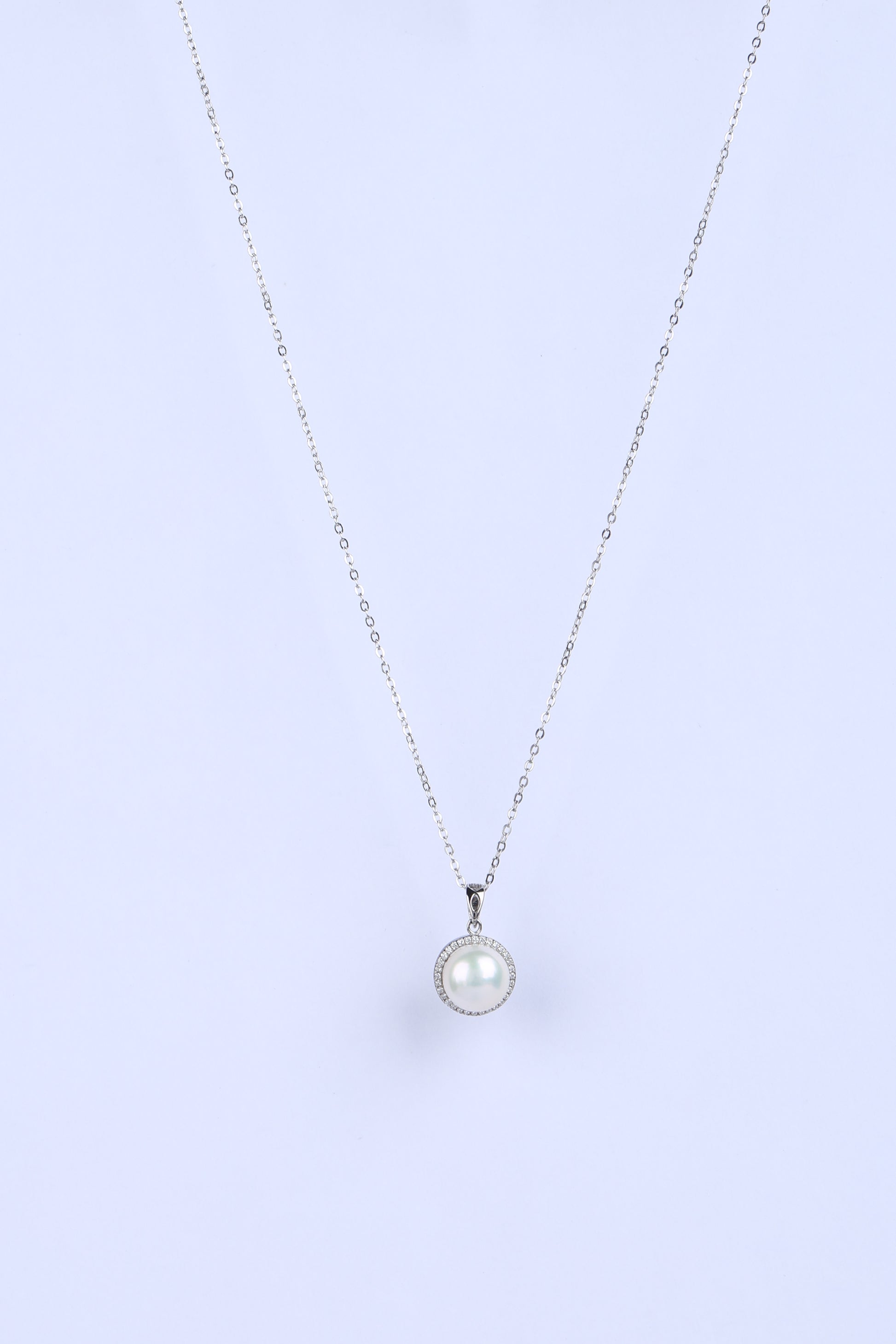 SK Pendant Chain with White colour Pearl Stone