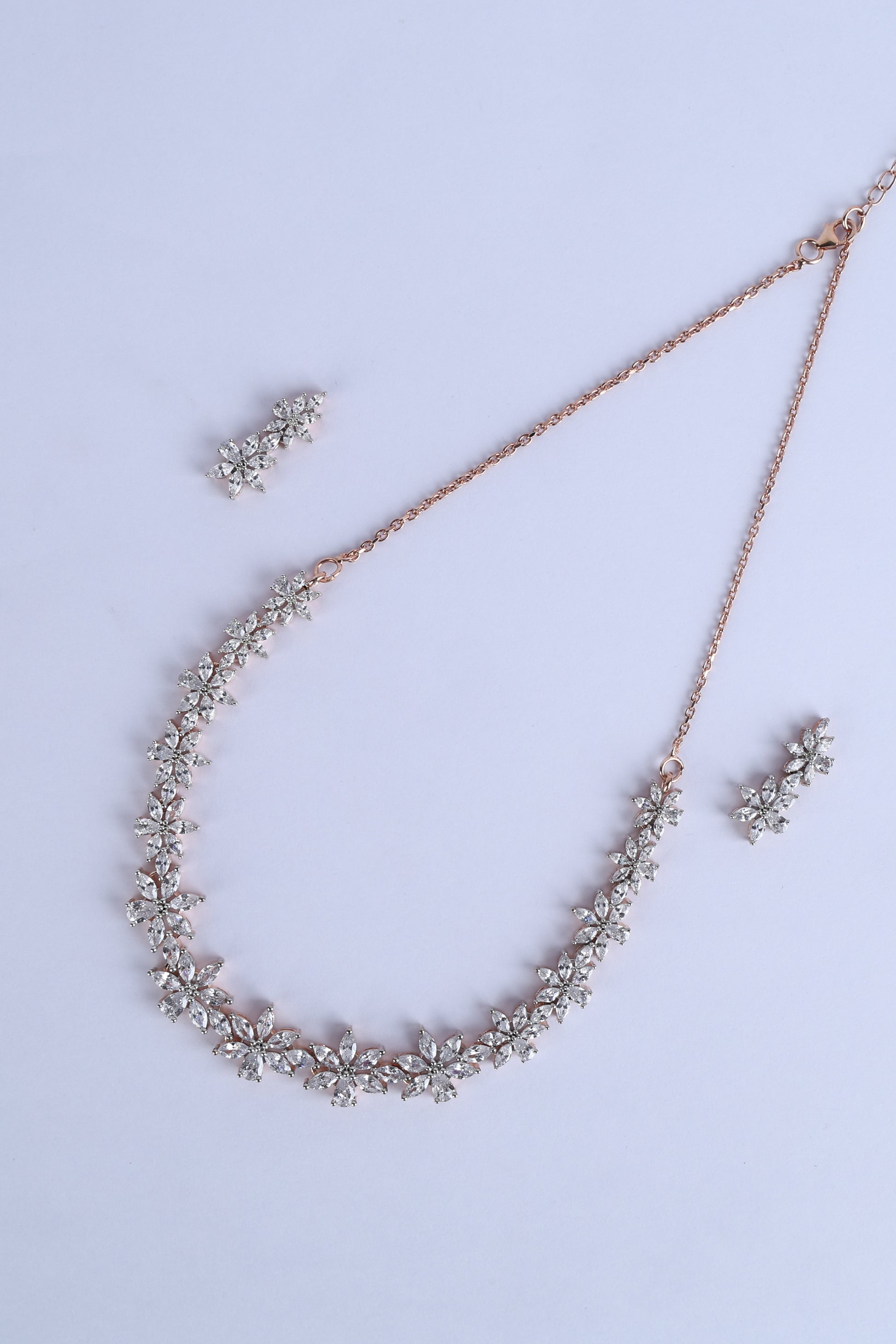 Premium Neckles with White colour Cubic Zirconia Stone