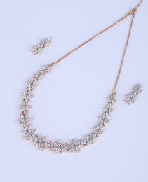 Premium Neckles with White colour Cubic Zirconia Stone