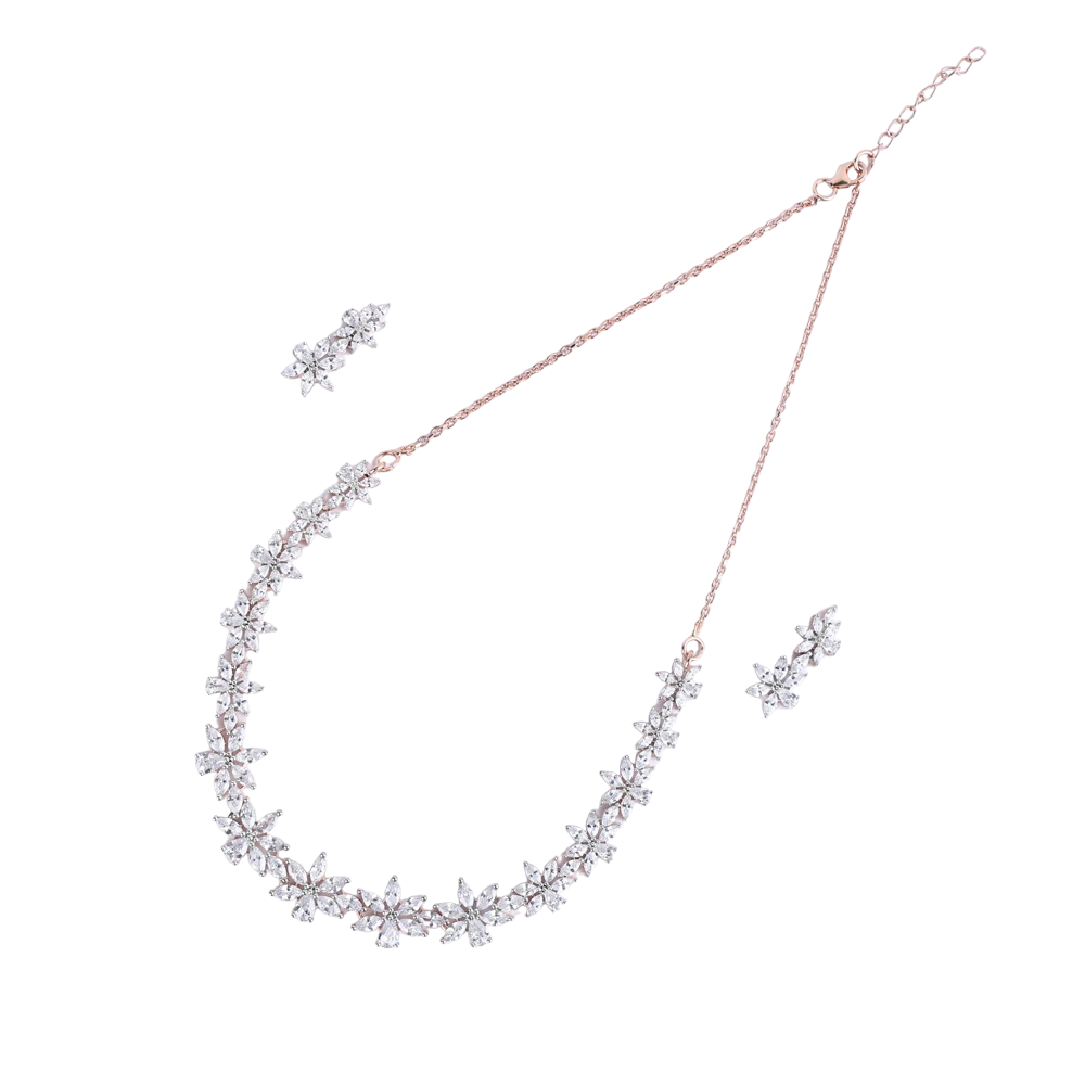 Premium Neckles with White colour Cubic Zirconia Stone