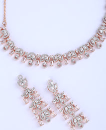 Premium Neckles with White colour Cubic Zirconia Stone H