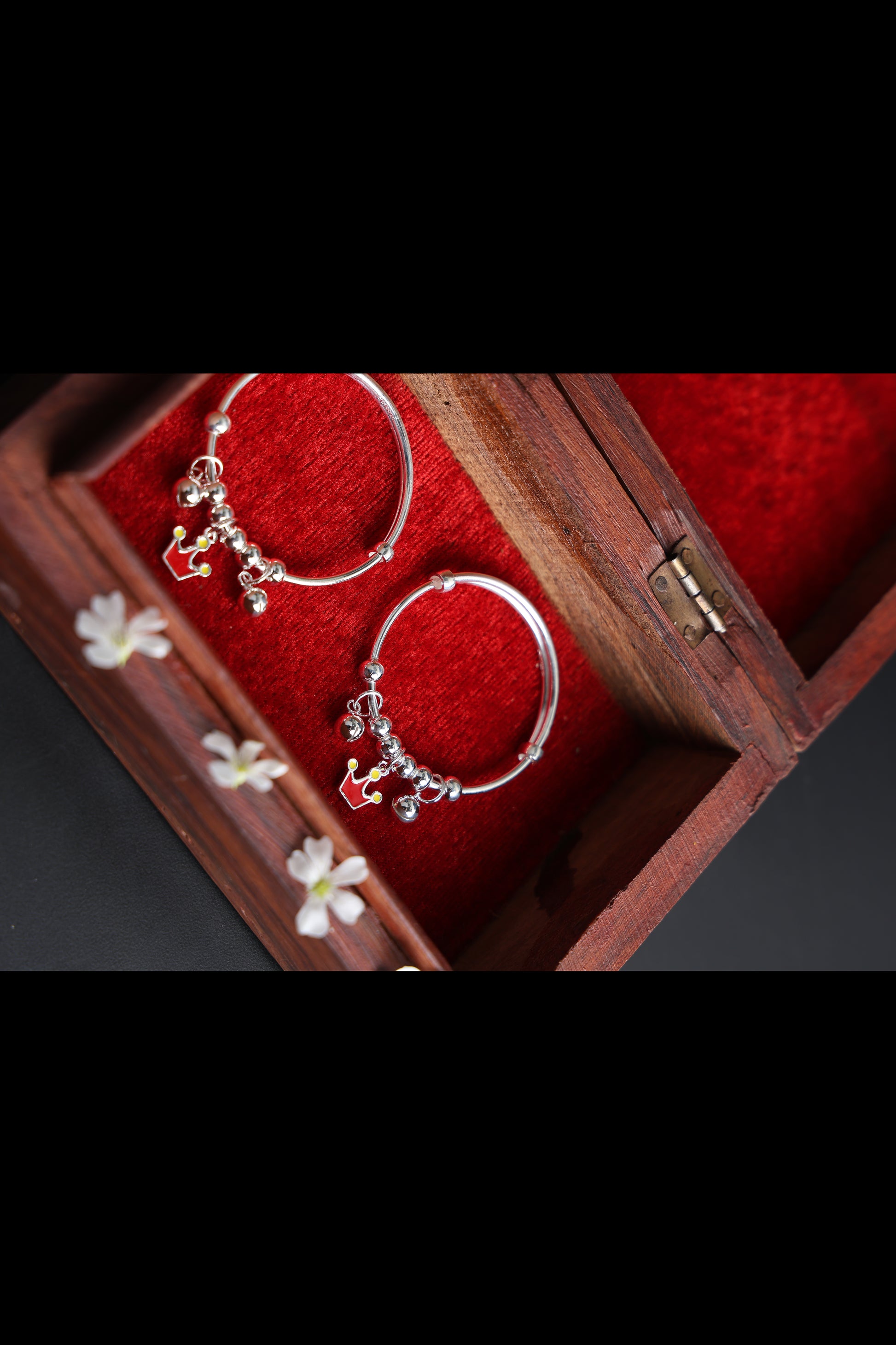 Baby Kada 9999 with Red colour Enamel stone