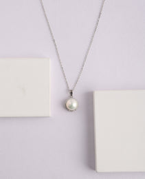 SK Pendant Chain with White colour Pearl Stone