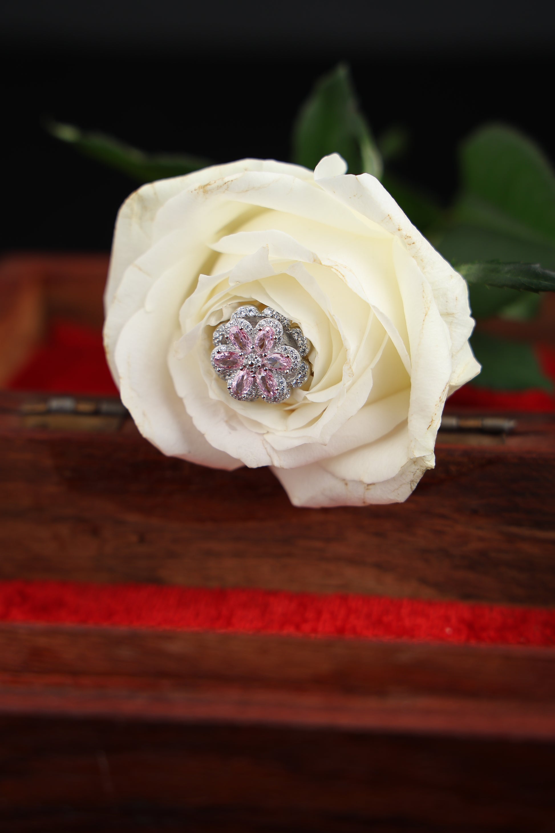 Fancy Ladies Ring with Pink colour Sapphire Stone