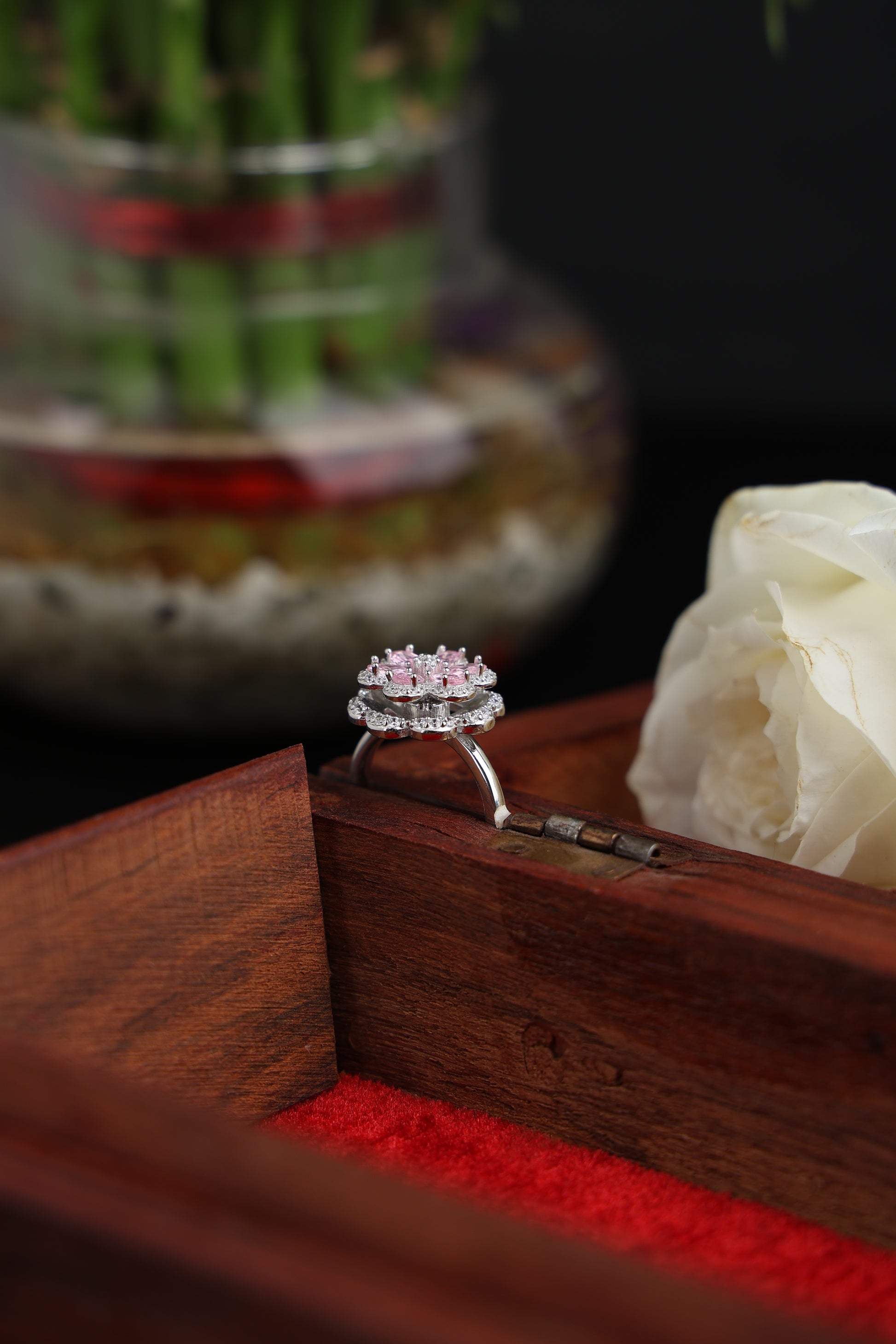 Fancy Ladies Ring with Pink colour Sapphire Stone