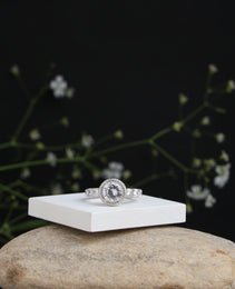 solitaire ring with White  colour Cubic  Zirconia Stone