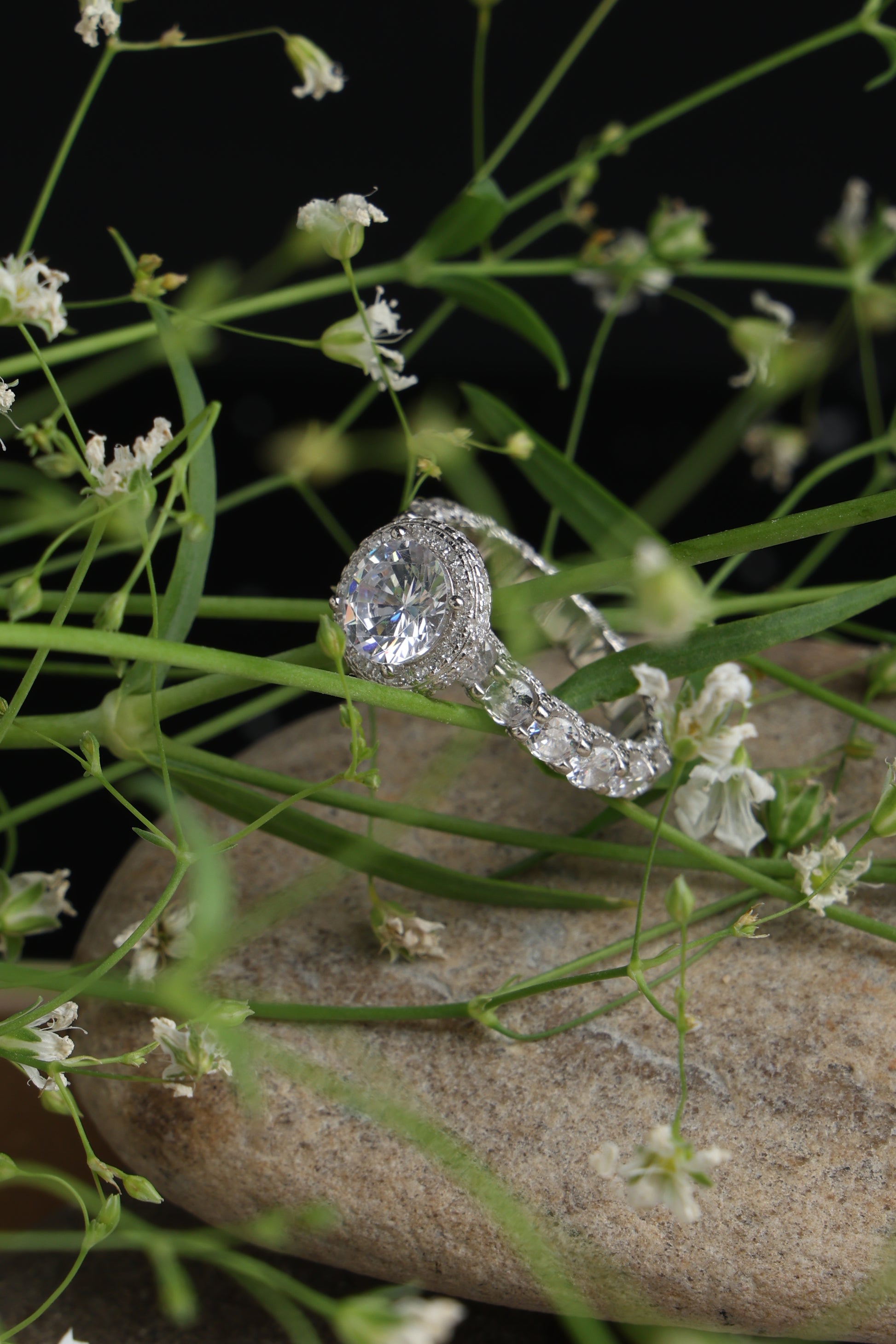 solitaire ring with White  colour Cubic  Zirconia Stone