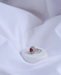 Fancy Ladies Ring with Red colour Ruby Stone