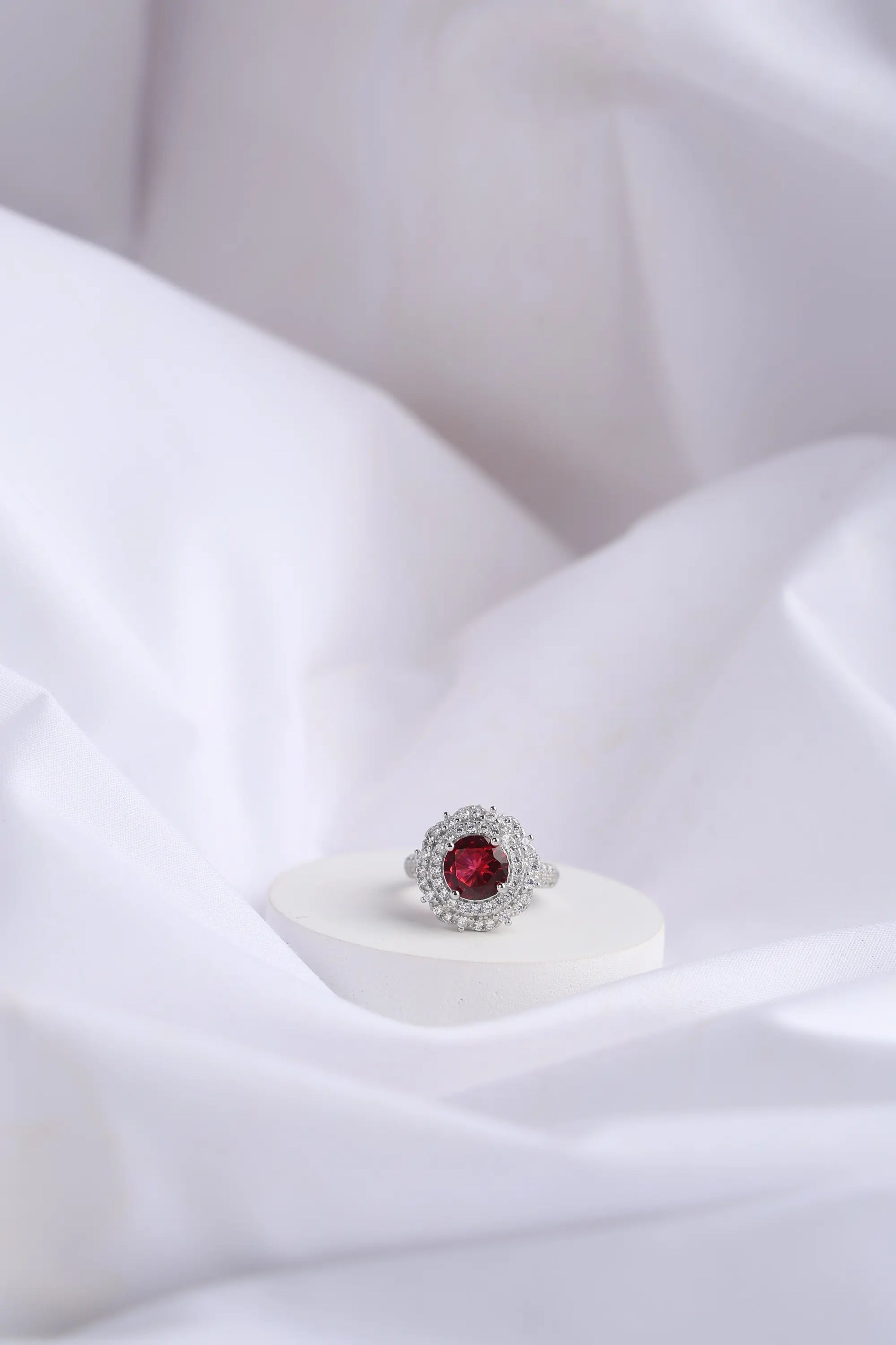 Fancy Ladies Ring with Red colour Ruby Stone