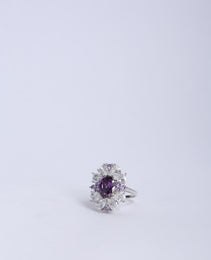 LR Fancy Ring with Purple colour Amethyst Stone Pattern 1