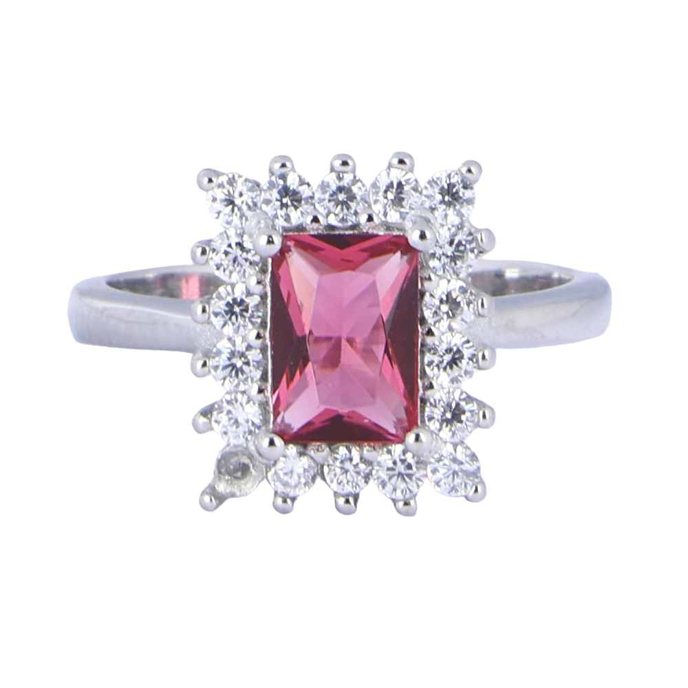 Semi Cocktail Ring with Pink colour Sapphire Stone