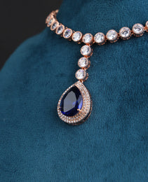 Premium Neckles with  Blue colour Cubic Zirconia Stone