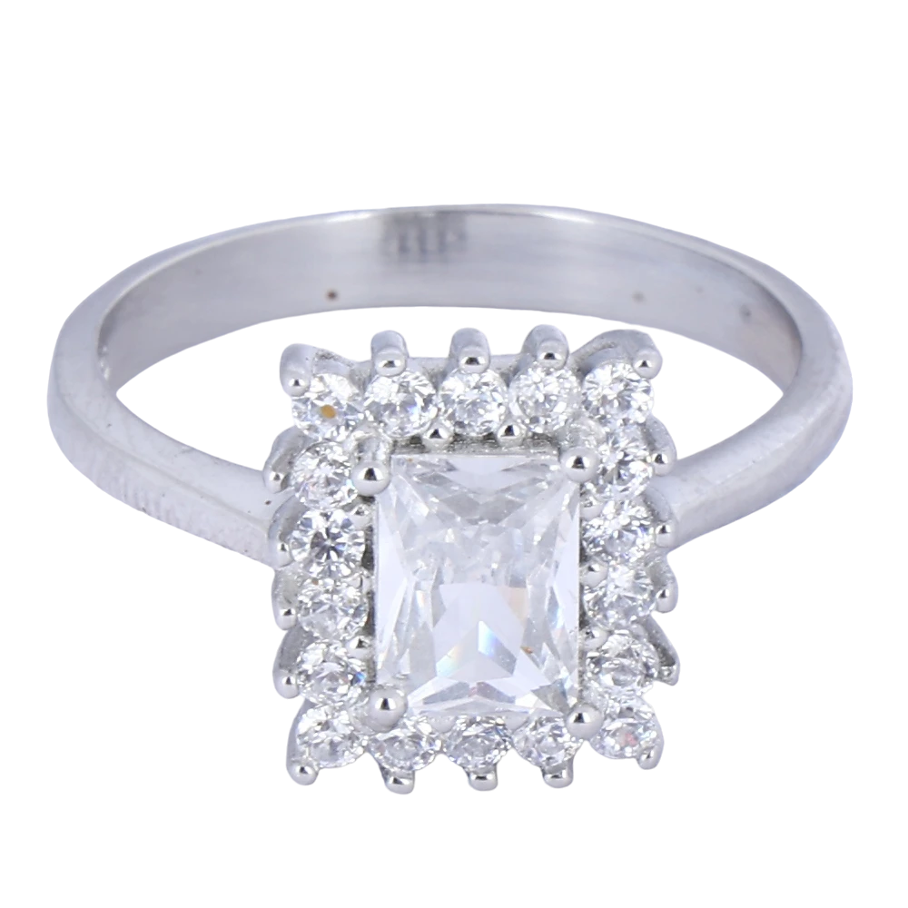 Semi cocktail Ring with White colour Diamond Stone