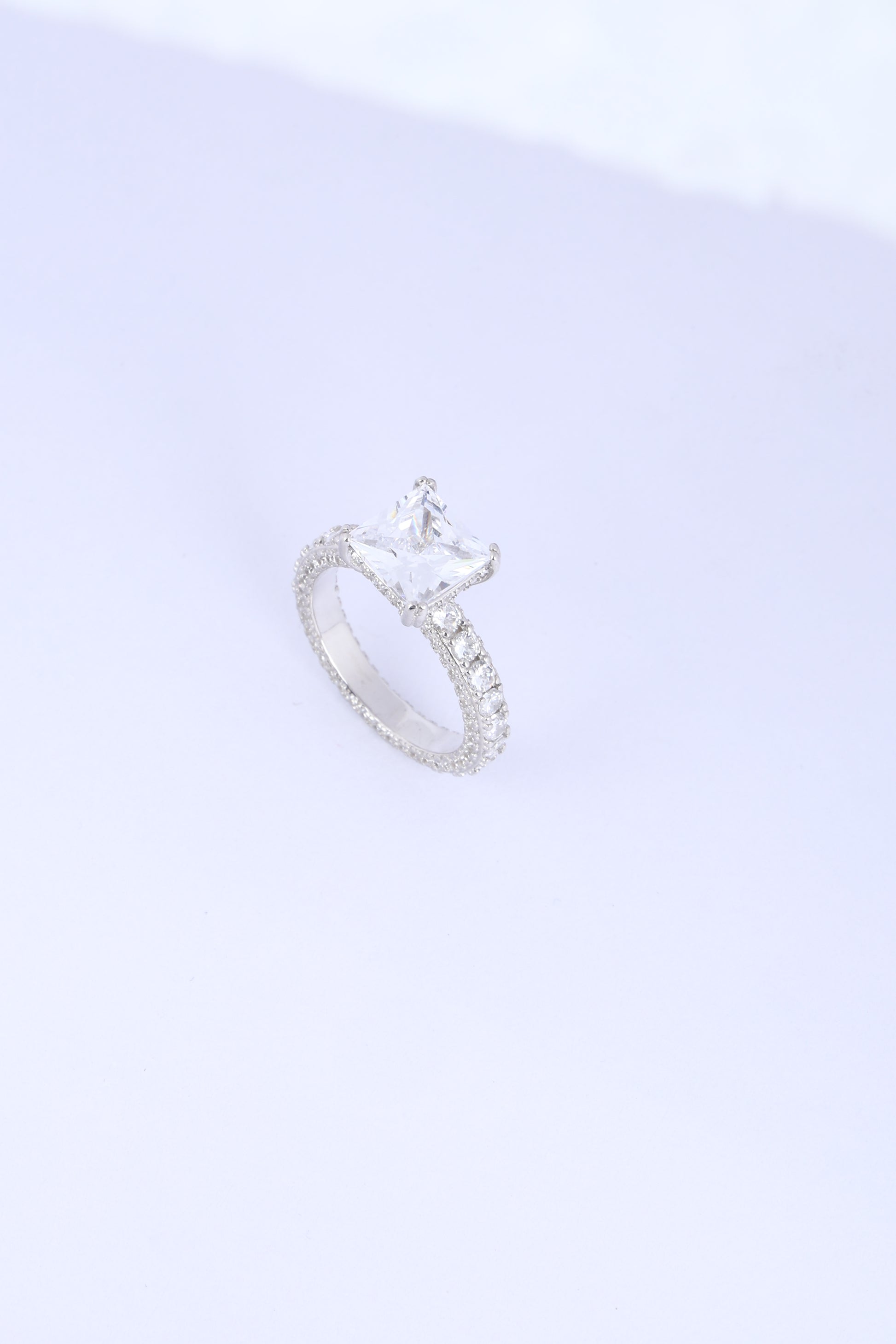 solitaire ring with White  colour Cubic  Zirconia Stone