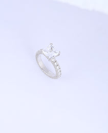 solitaire ring with White  colour Cubic  Zirconia Stone