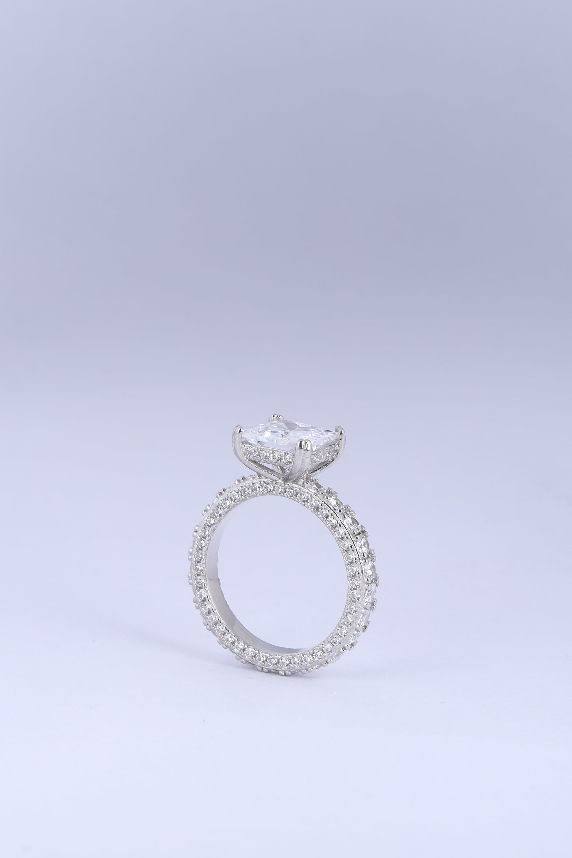 solitaire ring with White  colour Cubic  Zirconia Stone